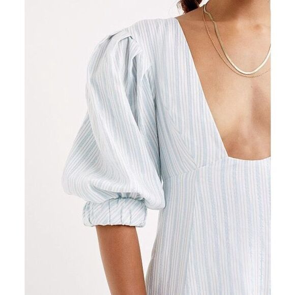 NWT For Love & Lemons Leslie Mini Dress Blue & White Stripe Size Small - Picture 3 of 8